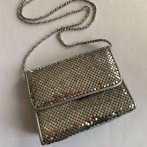Silver mirror mesh bag